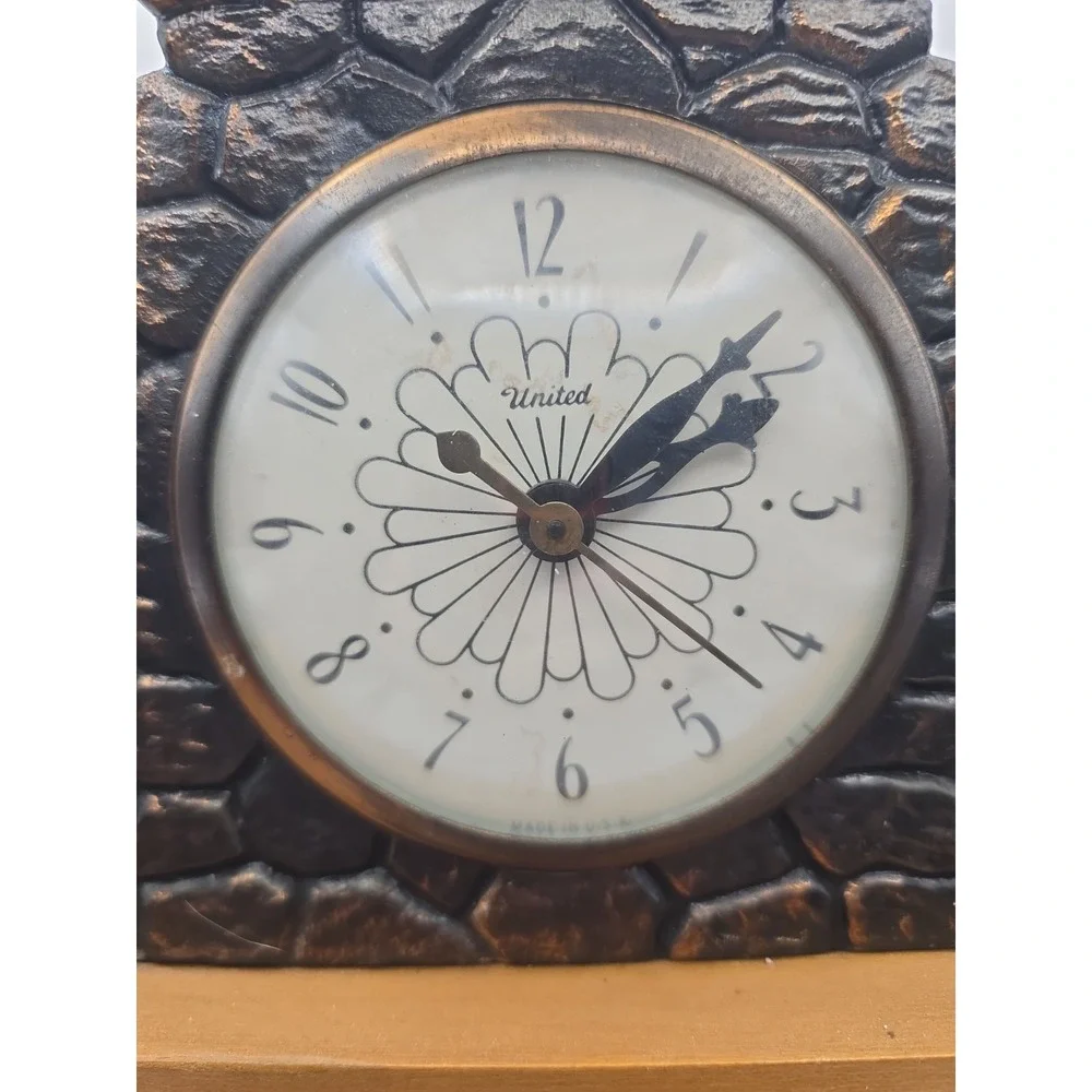 United Clock Corp. Hearth Roosters Lighted Motion Fireplace Clock Model 402